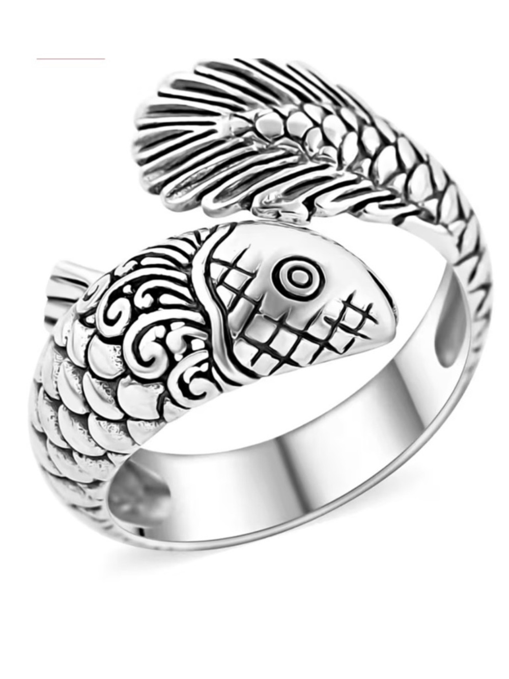 Bali Legacy Koi Fish Ring in Sterling Silver 6.10 Grams
